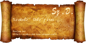 Szabó Dárius névjegykártya
