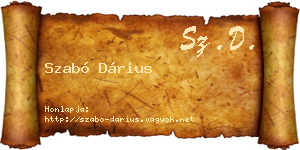 Szabó Dárius névjegykártya